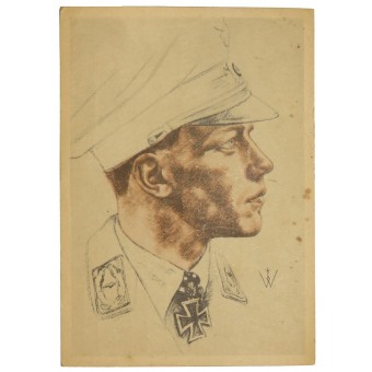 W.Willrich -postikortti. Luftwaffe Major Wick. Espenlaub militaria